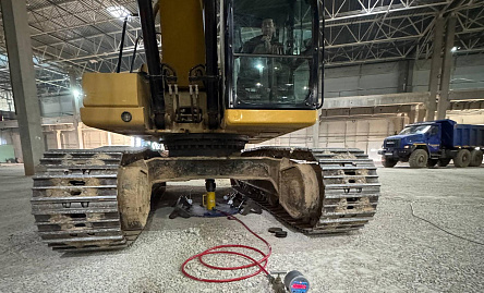 фото Испытания грунтов плоским штампом в Московской области